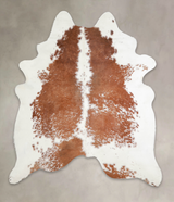 Brown and White X-Large Brazilian Cowhide Rug 7'7"H x 6'6"W #A22279 by Hudson Hides