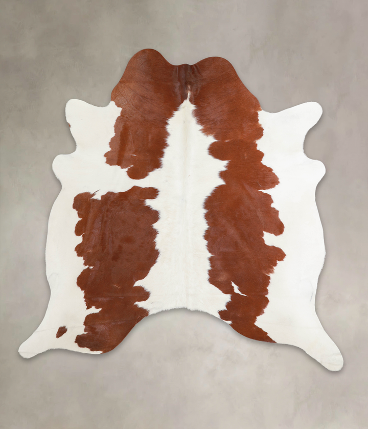 Brown and White X-Large Brazilian Cowhide Rug 6'11"H x 6'11"W #A22281 by Hudson Hides