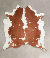 Brown and White X-Large Brazilian Cowhide Rug 7'1"H x 6'6"W #A22324 by Hudson Hides