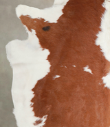 Brown and White X-Large Brazilian Cowhide Rug 7'1"H x 6'6"W #A22324 by Hudson Hides