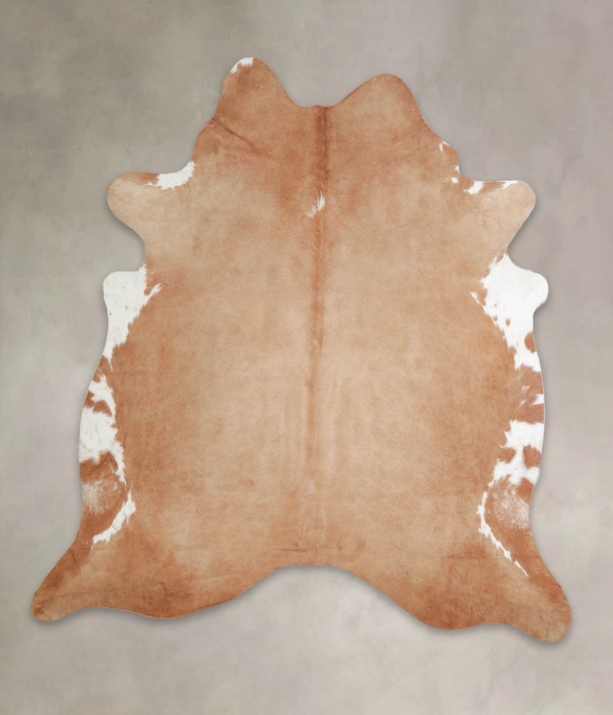 Beige XX-Large Brazilian Cowhide Rug 7'6"H x 6'11"W #A22340 by Hudson Hides