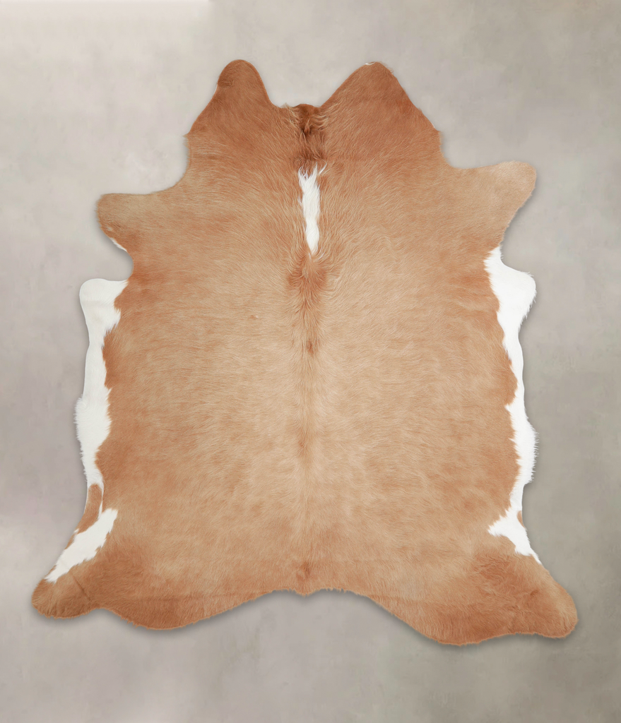 Brown and White Regular X-Large Brazilian Cowhide Rug 7'1"H x 6'7"W #A22356 by Hudson Hides