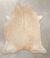 Beige X-Large Brazilian Cowhide Rug 7'7"H x 6'5"W #A22408 by Hudson Hides