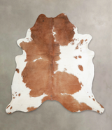 Brown and White XX-Large Brazilian Cowhide Rug 7'7"H x 7'4"W #A22412 by Hudson Hides