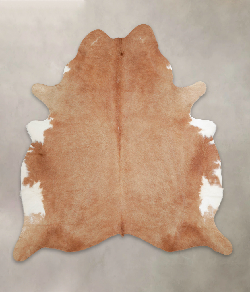 Beige XX-Large Brazilian Cowhide Rug 7'5"H x 6'10"W #A22463 by Hudson Hides