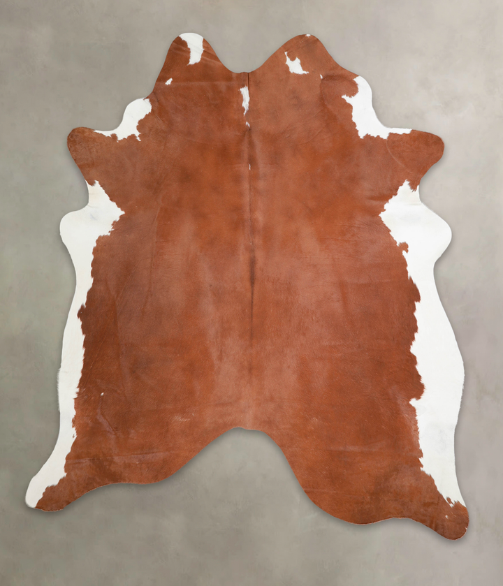 Brown and White Regular X-Large Brazilian Cowhide Rug 7'6"H x 6'6"W #A22545 by Hudson Hides