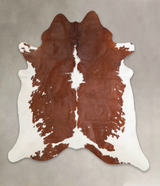 Brown and White X-Large Brazilian Cowhide Rug 7'5"H x 6'5"W #A22865 by Hudson Hides