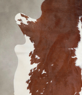 Brown and White X-Large Brazilian Cowhide Rug 7'5"H x 6'5"W #A22865 by Hudson Hides