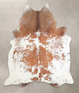 Brown and White X-Large Brazilian Cowhide Rug 7'3"H x 6'0"W #A22874 by Hudson Hides