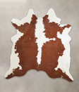 Brown and White XX-Large Brazilian Cowhide Rug 7'5"H x 6'11"W #A22949 by Hudson Hides