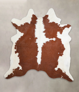 Brown and White XX-Large Brazilian Cowhide Rug 7'5"H x 6'11"W #A22949 by Hudson Hides