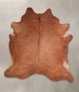 Solid Brown XX-Large Brazilian Cowhide Rug 7'5"H x 6'9"W #A22979 by Hudson Hides