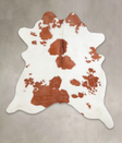 Brown and White X-Large Brazilian Cowhide Rug 7'1"H x 6'5"W #A23021 by Hudson Hides