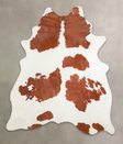 Brown and White X-Large Brazilian Cowhide Rug 7'11"H x 5'9"W #A23023 by Hudson Hides