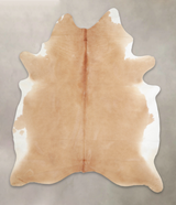 Beige X-Large Brazilian Cowhide Rug 7'5"H x 6'1"W #A23072 by Hudson Hides