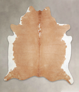 Beige and White XX-Large Brazilian Cowhide Rug 7'8"H x 6'9"W #A23095 by Hudson Hides