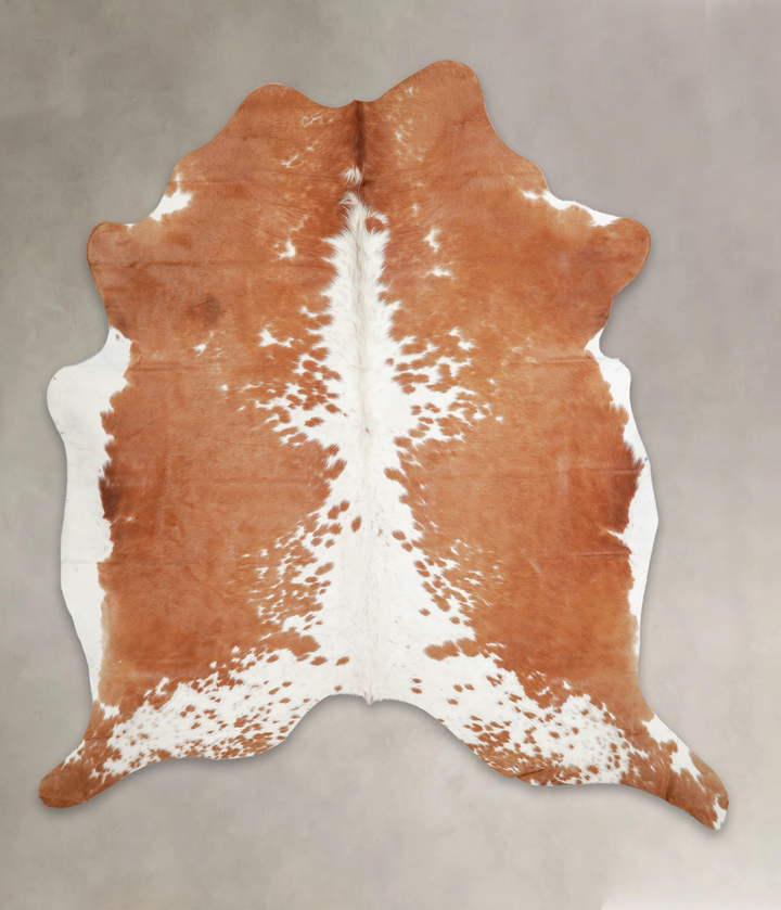 Brown and White XX-Large Brazilian Cowhide Rug 7'8"H x 6'10"W #A23122 by Hudson Hides