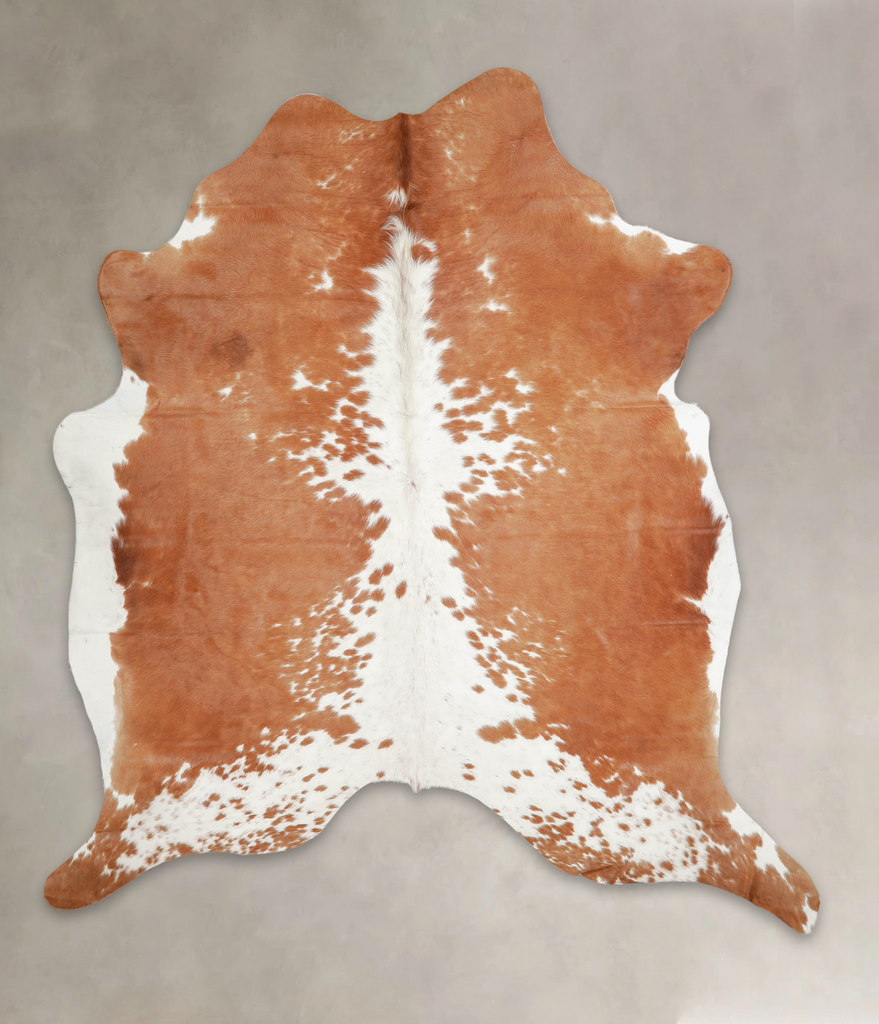 Brown and White XX-Large Brazilian Cowhide Rug 7'8"H x 6'10"W #A23122 by Hudson Hides