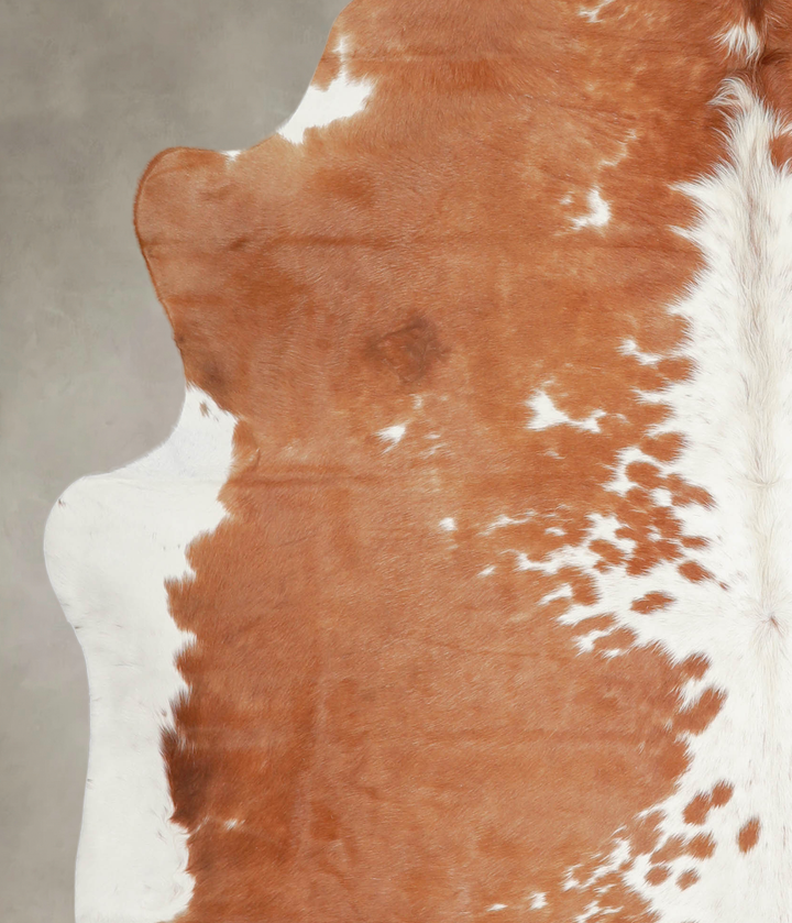 Brown and White XX-Large Brazilian Cowhide Rug 7'8"H x 6'10"W #A23122 by Hudson Hides
