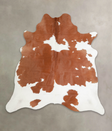 Brown and White X-Large Brazilian Cowhide Rug 7'0"H x 6'9"W #A23123 by Hudson Hides