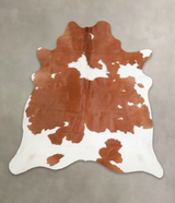 Brown and White X-Large Brazilian Cowhide Rug 7'0"H x 6'9"W #A23123 by Hudson Hides