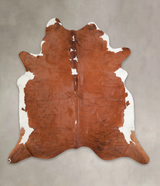 Brown and White Regular XX-Large Brazilian Cowhide Rug 7'11"H x 7'6"W #A23171 by Hudson Hides