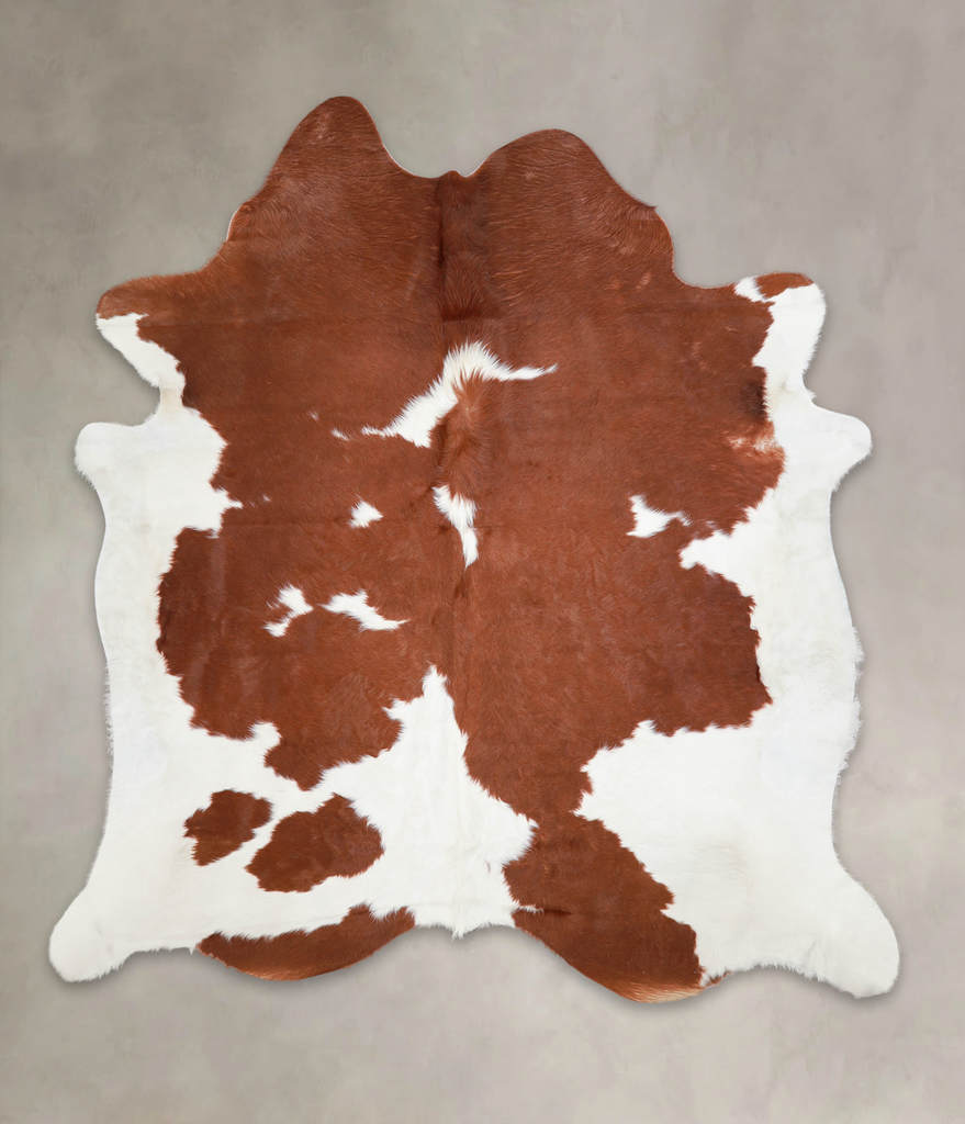 Brown and White XX-Large Brazilian Cowhide Rug 7'6"H x 7'0"W #A23205 by Hudson Hides