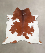 Brown and White XX-Large Brazilian Cowhide Rug 7'0"H x 7'6"W #A23211 by Hudson Hides