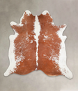 Brown and White XX-Large Brazilian Cowhide Rug 7'6"H x 7'5"W #A23215 by Hudson Hides