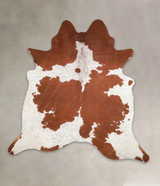 Brown and White XX-Large Brazilian Cowhide Rug 7'5"H x 7'3"W #A23216 by Hudson Hides