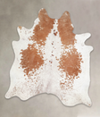 Brown and White X-Large Brazilian Cowhide Rug 7'3"H x 6'6"W #A23217 by Hudson Hides