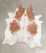 Brown and White X-Large Brazilian Cowhide Rug 7'3"H x 6'6"W #A23217 by Hudson Hides