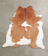 Brown and White XX-Large Brazilian Cowhide Rug 7'5"H x 7'2"W #A23222 by Hudson Hides