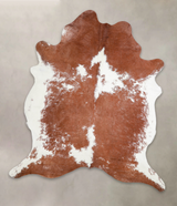 Brown and White XX-Large Brazilian Cowhide Rug 7'10"H x 6'8"W #A23224 by Hudson Hides