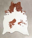 Brown and White Large Brazilian Cowhide Rug 6'9"H x 5'4"W #A23286 by Hudson Hides