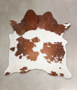 Brown and White X-Large Brazilian Cowhide Rug 6'6"H x 6'3"W #A23313 by Hudson Hides