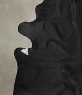 Solid Black XX-Large Brazilian Cowhide Rug 7'6"H x 7'0"W #A23642 by Hudson Hides