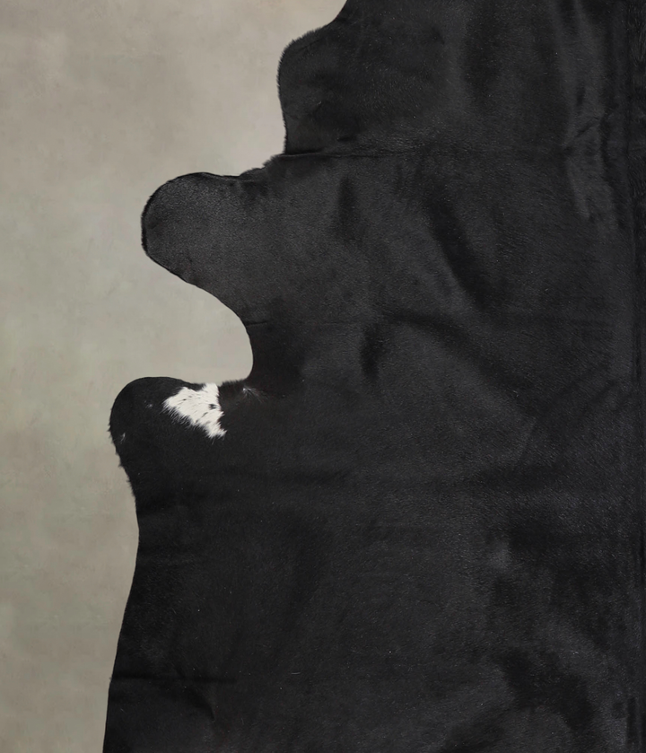 Solid Black XX-Large Brazilian Cowhide Rug 7'6"H x 7'0"W #A23642 by Hudson Hides