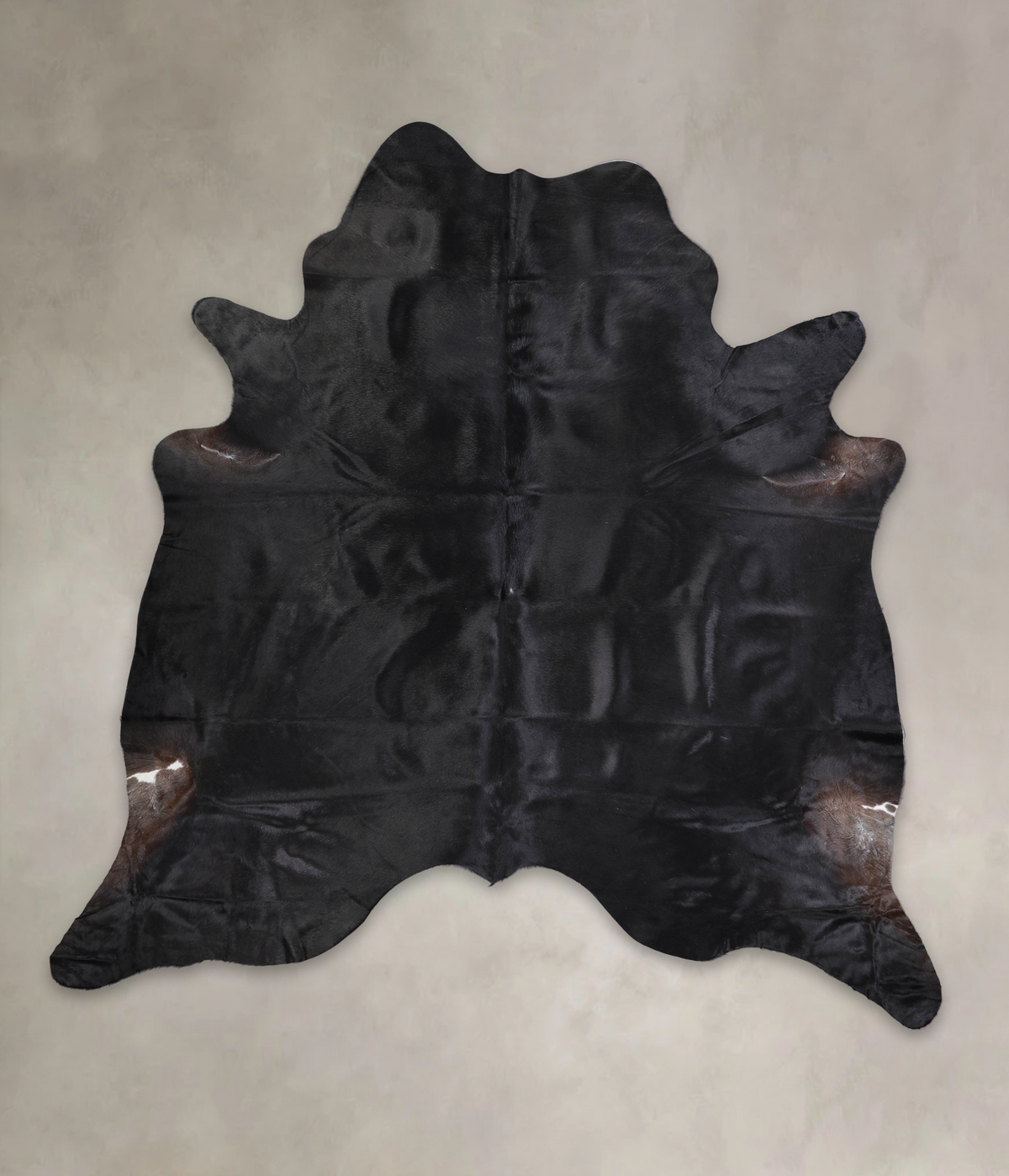 Solid Black Cowhide Rug #A23649