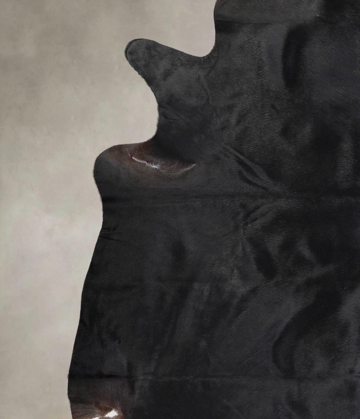 Solid Black Cowhide Rug #A23649