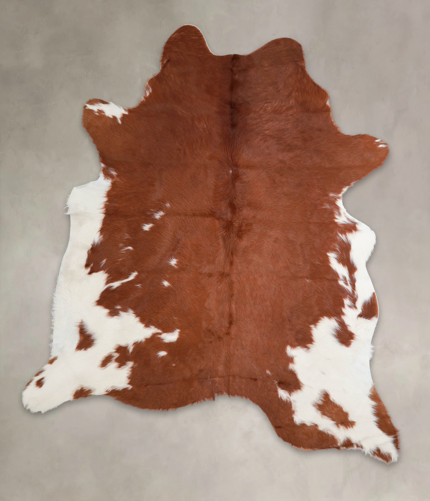 Brown and White X-Large Brazilian Cowhide Rug 7'2"H x 6'2"W #A23656 by Hudson Hides