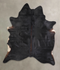 Solid Black X-Large Brazilian Cowhide Rug 7'1