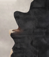 Solid Black X-Large Brazilian Cowhide Rug 7'1"H x 6'0"W #A23745 by Hudson Hides