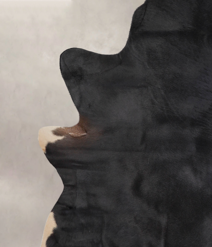 Solid Black X-Large Brazilian Cowhide Rug 7'1"H x 6'0"W #A23745 by Hudson Hides
