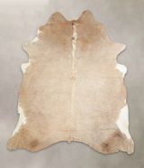 Beige X-Large Brazilian Cowhide Rug 7'3"H x 6'4"W #A23773 by Hudson Hides