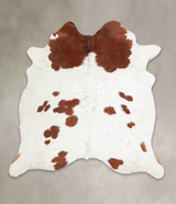 Brown and White X-Large Brazilian Cowhide Rug 6'6"H x 6'4"W #A23775 by Hudson Hides