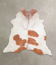 Brown and White X-Large Brazilian Cowhide Rug 6'6"H x 6'7"W #A23776 by Hudson Hides
