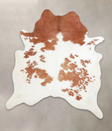 Brown and White X-Large Brazilian Cowhide Rug 6'10"H x 6'2"W #A23777 by Hudson Hides