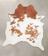 Brown and White X-Large Brazilian Cowhide Rug 6'10"H x 6'2"W #A23777 by Hudson Hides