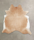 Beige X-Large Brazilian Cowhide Rug 7'0"H x 6'11"W #A23811 by Hudson Hides